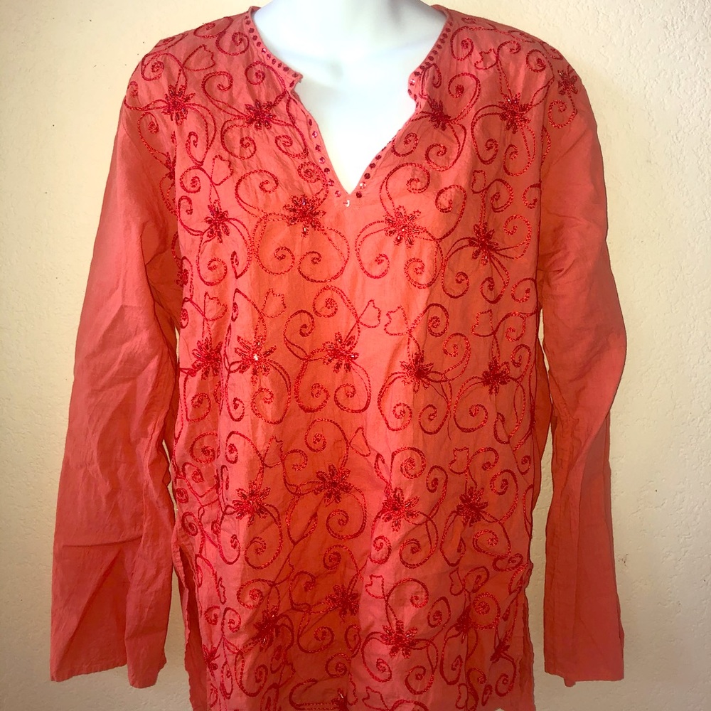 Ruby N Style Blouse Beads Embroidery